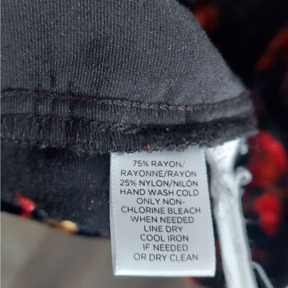 LOFT Velvet Dress Floral Print Split Sleeve Shift Dress Medium - Picture 7 of 7